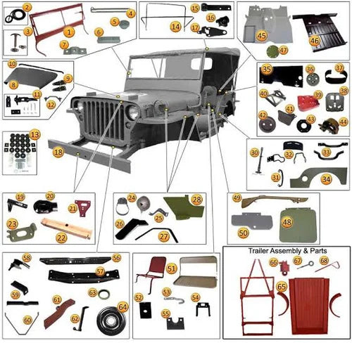 willy and ford jeep full accessories