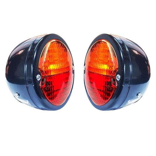 Round Vintage Car Rear Tail Lamp Light with Licence Plate Window 12v